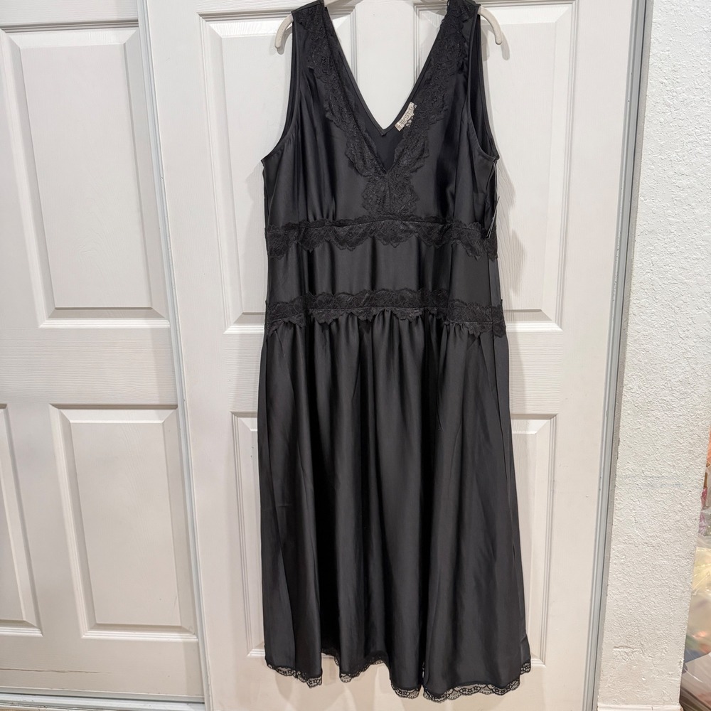 Torrid Festi Drop Waist Lace Trim Maxi Dress‎ Deep Black 2X 18-20 44540901 - Picture 6 of 10